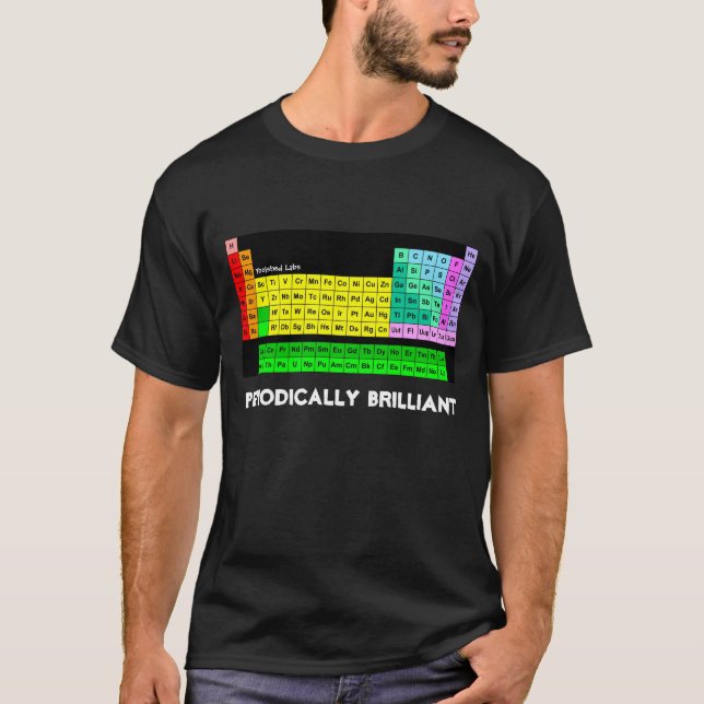 Camiseta periódicamente brillante, negra (Anverso)