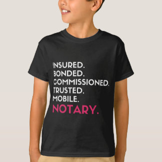 Camiseta Período Notario. Rótulo de marketing público de no
