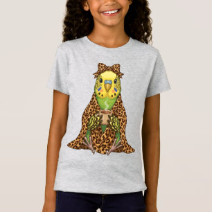 Camiseta Periquito Acogedor en Manta de Estampado de Leopar