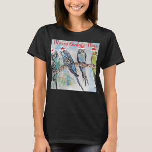 Camiseta Periquito Budgie Budgerigar Mujer Navidad Divertid