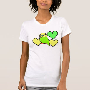 Camiseta Periquito Verde con Corazones