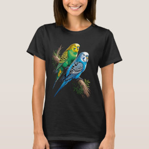Camiseta Periquitos Coloridos Budgies en Rama