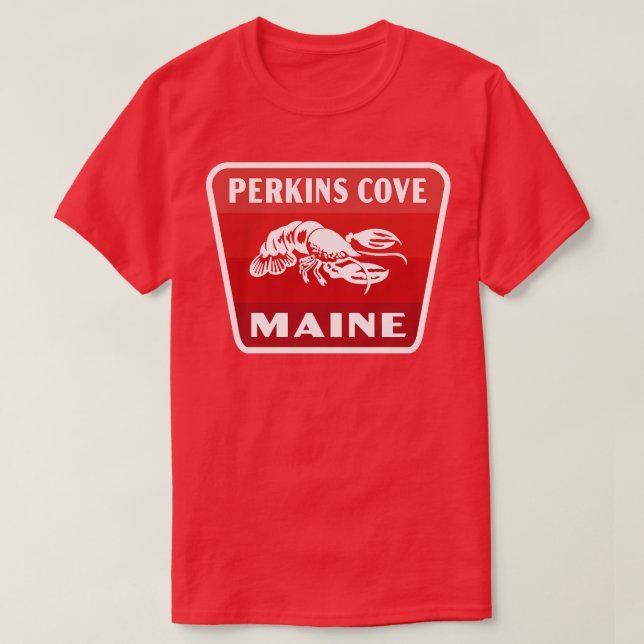 Camiseta Perkins Cove Maine Retro Badge Red (Diseño del anverso)