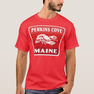 Camiseta Perkins Cove Maine Retro Badge Red