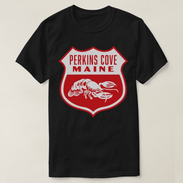 Camiseta Perkins Cove Maine Retro Shield White (Diseño del anverso)