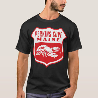 Camiseta Perkins Cove Maine Retro Shield White