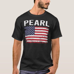 Camiseta Perla de la Bandera Americana Grunge