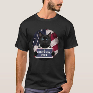Camiseta Perlas de gato negro para Harris Walz T Shirt