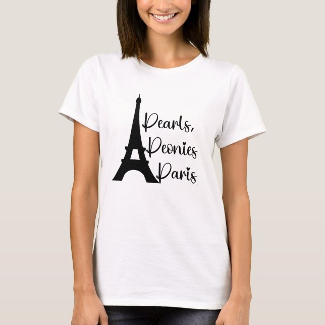 Camiseta "Perlas, pueblos, París" Elegante (Anverso)