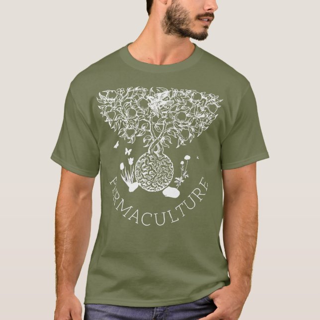 Camiseta Permacultura Jardinería Orgánica Sostenible (Anverso)