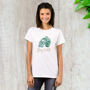 Camiseta Permanece Salvaje Cráneo Barbudo Moderno