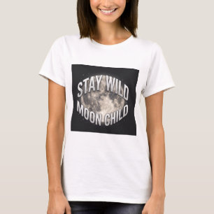 Camiseta Permanece Salvaje Niño Luna Llena Celestial