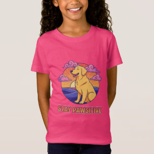 Camiseta Permanecer Positivo Retriever Dorado Atardecer Ret