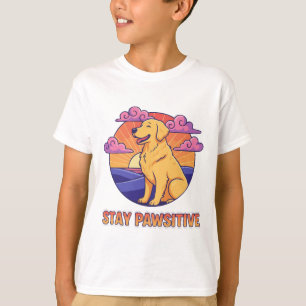 Camiseta Permanecer Positivo Retriever Dorado Atardecer Ret