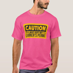 Camiseta Permiso de Aprendiz Conductor Novel Precaución Aca
