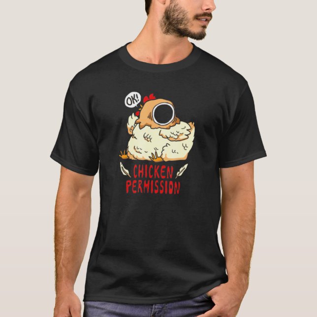 Camiseta Permiso de pollo (Anverso)
