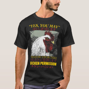 Camiseta Permiso de Pollo Gallo Japonés Vintage _1