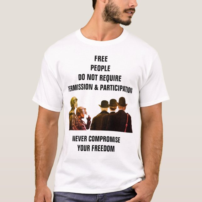 Camiseta Permiso y participación (luz) (Anverso)