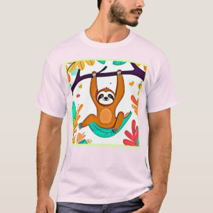 Camiseta Permuta juguetona colgando de un árbol