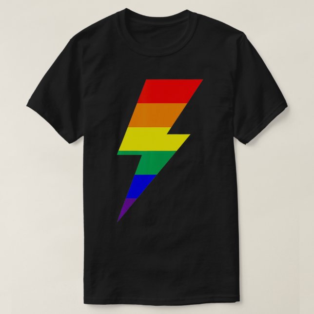 Camiseta Perno de relámpago de la bandera del orgullo arcoi (Diseño del anverso)
