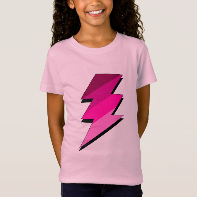 Camiseta Perno de trueno rosado del relámpago (Anverso)