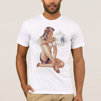Camiseta perno encima del chica