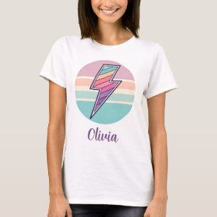 Camiseta Perno Relámpago a Rayas Retro