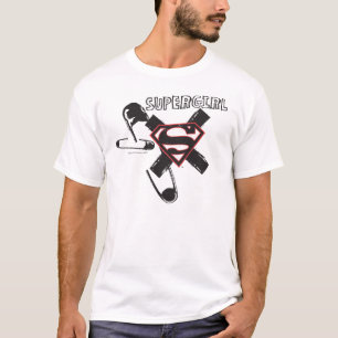 Camiseta Pernos de seguridad negros de Supergirl