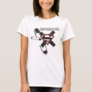 Camiseta Pernos de seguridad negros de Supergirl
