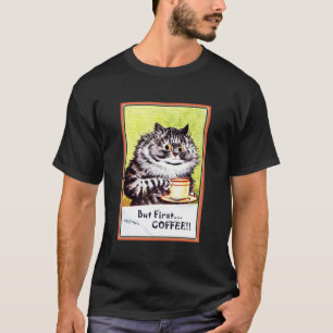 Camiseta "Pero el primer café" Viñage Louis Wain Cat
