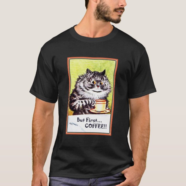 Camiseta "Pero el primer café" Viñage Louis Wain Cat (Anverso)