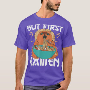 Camiseta Pero el primer gato lindo de Ramen come fideos de 