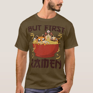 Camiseta Pero el primer gato lindo de Ramen come fideos de 