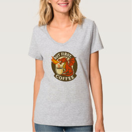 Camiseta Pero primero café dragón divertido regalo adicto a