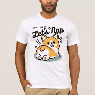 Camiseta Pero primero, Nap - Personalizado de Corgi Butt