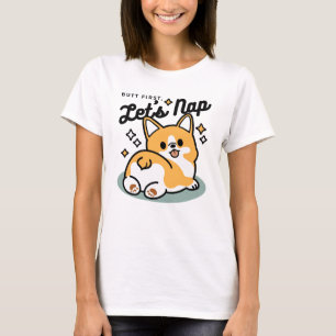 Camiseta Pero primero, Nap - Personalizado de Corgi Butt