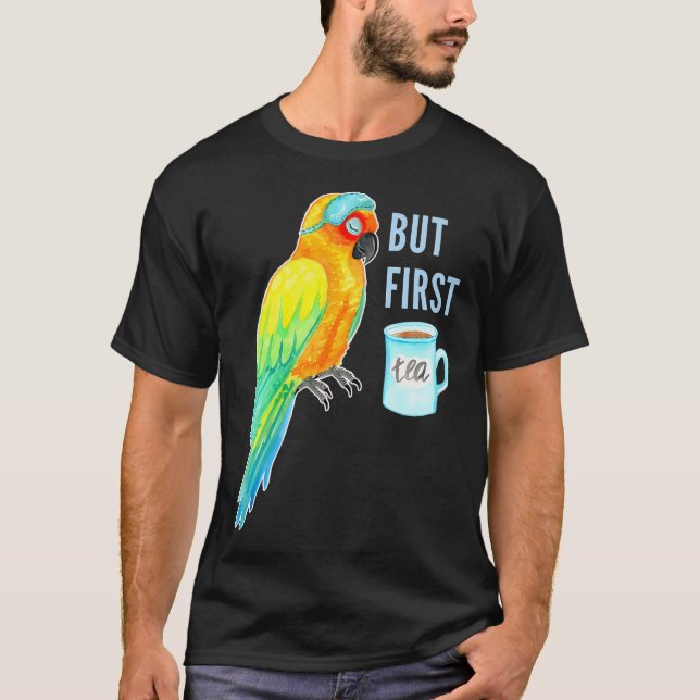 Camiseta Pero Primero Té - Aratinga del Sol - Pájaro Dormid (Anverso)