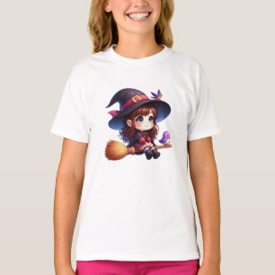 Camiseta Perra dulce adorable con 2 pájaros, Halloween
