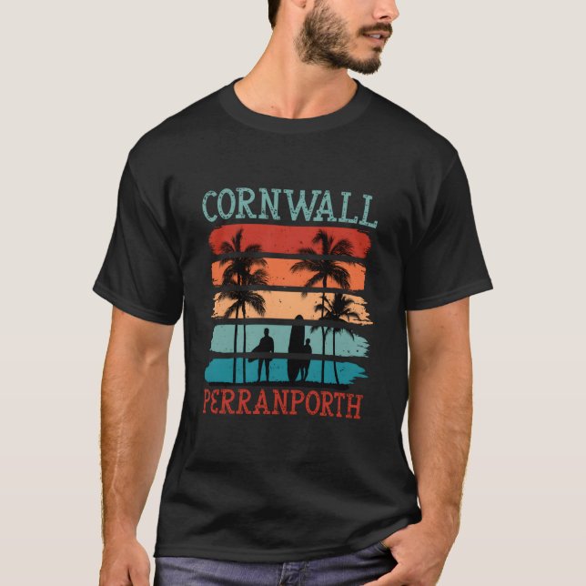 Camiseta Perranporth Cornwall Inglaterra S Surfboard (Anverso)