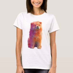 Camiseta Perrita Chow Chow Pastel Colorido Mujeres