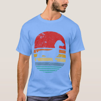 Camiseta Perrita Daschund puesta de sol retro Dachshund