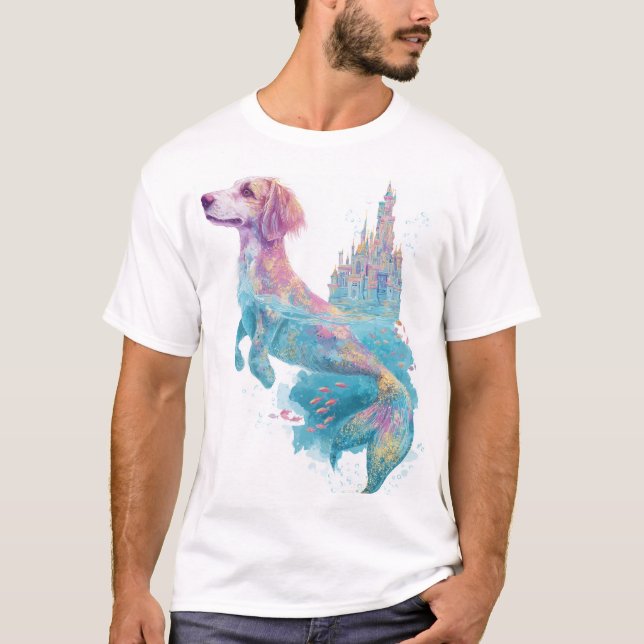 Camiseta Perrita Sirena � Perro de Fantasía Subacuática (Anverso)