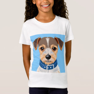 Camiseta Perrito Adorable con Collar Azul