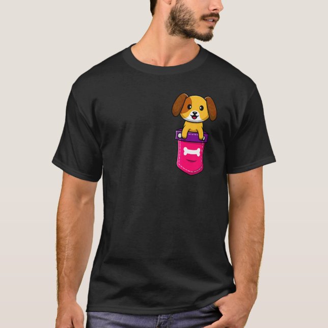 Camiseta Perrito Adorable En Bolsillo (Anverso)