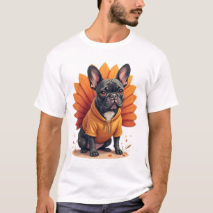 Camiseta Perrito Bonito Frenchie Día de Acción de Gracias N