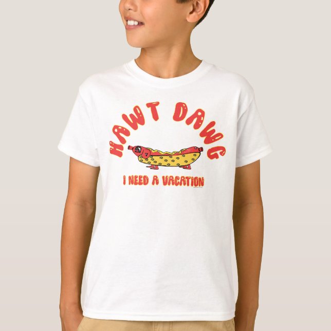 Camiseta  Perrito Caliente Adorable Necesito unas Vacacione (Anverso)