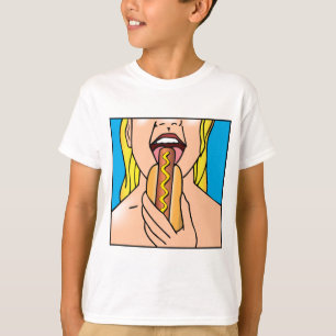 Camiseta Perrito caliente de señora Eating