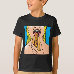 Camiseta Perrito caliente de señora Eating