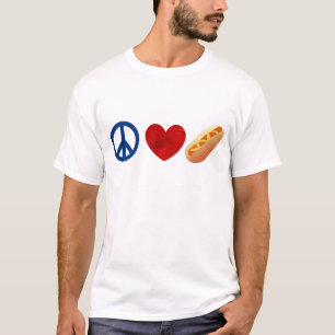 Camiseta Perrito caliente del amor de la paz