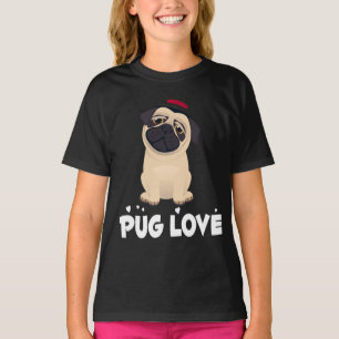 Camiseta Perrito Cartoon Chicas Pug Amor